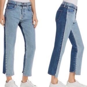 Current Elliot High Waste Two Tone Jeans
